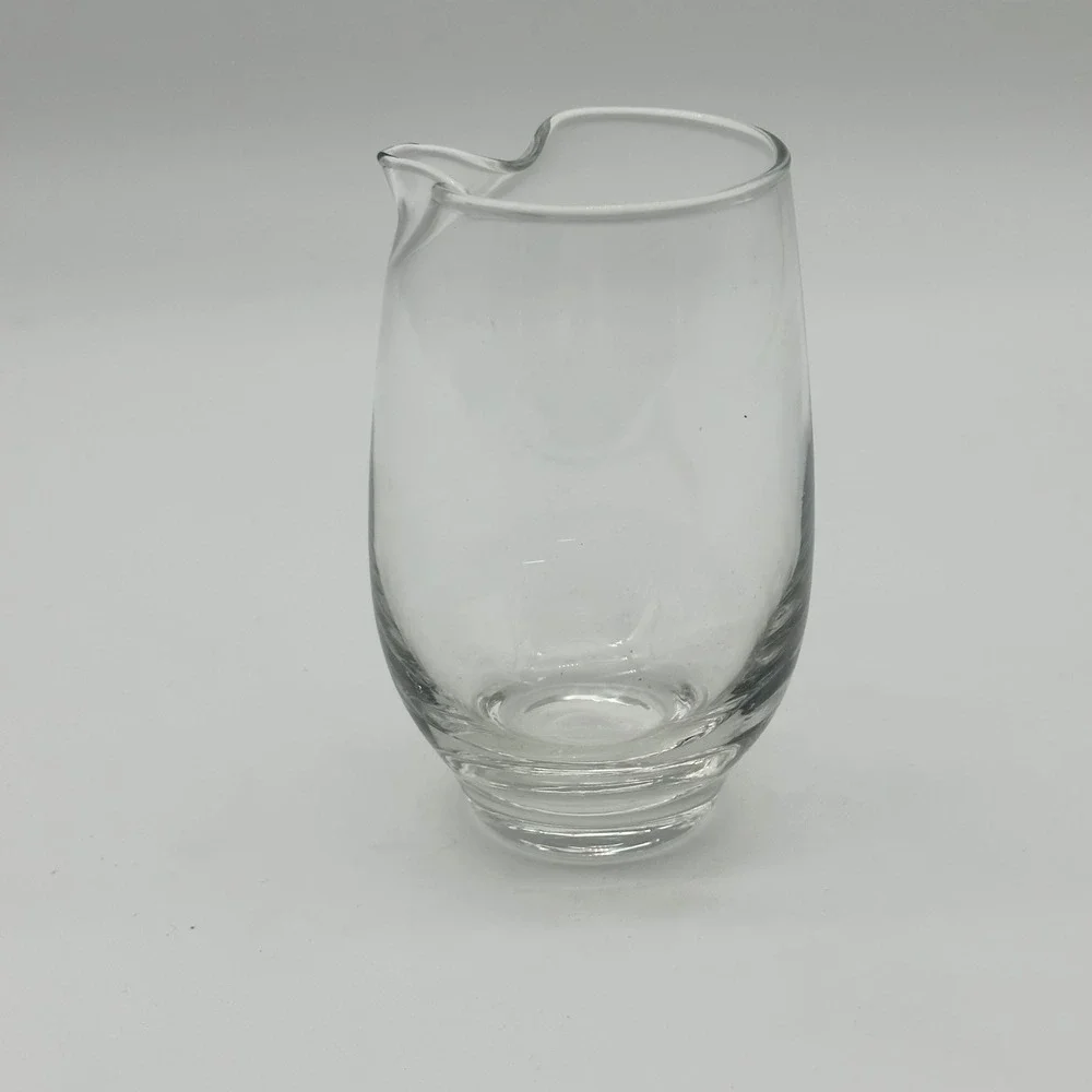 Glass Pitcher / Large Creamer Pinched Spout Weighted Base Bar or Juice MCM‎